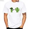 Herr t-shirts kaktus roliga män krage t shirt grundläggande casual t-shirt män kort ärm tshirt män roliga tumblr grafisk elastisk tee shirtl240110