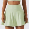 Lu Lu Saias Lemon Align Shorts Yoga Cor Sólida Soft Fitness Tênis Skort Com Bolso Mulheres Sweatwicking Esporte Saia Curta Treinamento Abrangente Fitness Jogging