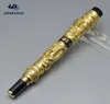 Luxury Jinhao Pen för Golden Double Dragon Embonsment Classic Fountain Pen med Business Office Supplies Writing Smooth Brand Ink 9587530