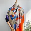 الأوشحة Hippopolis Pure Mulberry Scarf Silk Shawl Brand Designer End Drolled Twergs Shawls Summer Head Bag Bandanas