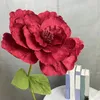 Decoratieve Bloemen Rode Reus Simulatie Fluwelen Pioen Bruiloft Etalage Home Decor Pograph Props Kunstmatige Fake Rose Flower Head