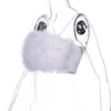 Women's Tanks Spaghetti Strap Fluffy Mini Crop Top Warm Vest Clubwear Plush Tube Sleeveless Camisole Tank Pograph