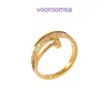 Fashion Ring Carter Dames Rose Goud Zilver Lady Ringen Hot selling trend gepersonaliseerde nagel ingelegde diamant titanium stalen ring vrouwelijke geometr Met Originele Doos