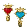 Boucles d'oreilles à tige en forme de cœur d'amour coloré pour femme, motif sculpté, broche en perle, double usage, personnalité à la mode, hiver