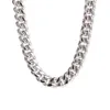 Hip Hop925 Srebrny płaski kubański naszyjnik dla kobiet Man Fashion Blossowy bez kamieni łańcuchowa biżuteria ślubna