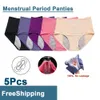 5pcsSet Leak Proof Menstrual Panties Women Period Underwear Sexy Pants Physiological Underwear Plus Size Waterproof Briefs 240110