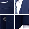 Männer Blazer Hochzeit 2 Anzug Business 3 Teile Set Elegante Luxus Volle Jacke Weste Hosen Design Neueste Slim Fit Mantel Hose 240110