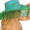 BERETS TASSEL COWGIRGIRL HAT BRIDAL FEDORA PARTY BACHELORETTE COWBOYS BRIDE