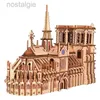 Bloki 3D drewniane łamigłówki Notre Dame Cathedral Żaglowe Łódź żeglarza statek Jigsaw Woodcraft Zestaw Education Zabawki dla dzieci Budowanie robota Model 240401