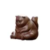 Yixing Boutique Purple Clay Tea Pet Lucky Cat Figurine Desktop Ornaments Handmade Sculpture Crafts Home Tea Set Decoration Gifts 240110