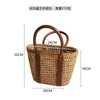 Totes Vine Weaving Handwoven Pu Starry Sky Handbag Nordic Light Luxury Outding Vacation Travel Crossbody Women's Bagstylisheendibags