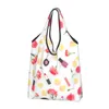 Shopping Bags Cartoon Girl Cosmetic Tools Nail Polish Grocery Bag Fashion Shopper Tote Shoulder Big Capacity Portable Handbag