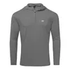 Camicia a maniche lunghe da uomo UPF 50 Rash Guard Swim Athletic Felpa con cappuccio Pesca Trekking Allenamento T-shirt rinfrescante Camicie ad asciugatura rapida con cerniera 240110