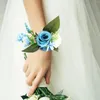 Fiori decorativi Fiore da polso Decorazioni rustiche Accessori da sposa Spilla per corpetti per feste per oggetti di scena Sposo in stoffa di seta finta