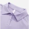 Летняя футболка Lu Align, женская футболка-поло с короткими рукавами, однотонная рубашка, цветной топ, женская футболка для спортзала, тенниса с лацканами, дышащая тренировочная футболка для бега, лимонного цвета, Lady Gry, спортивные девушки