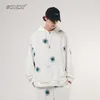 Sonbahar ve Kış Yeni Eğlence Tam Baskı Sokak Trend Mavi Bleary Baskı Büyük Boy Hoodie Erkekler