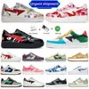 Designer Bapestar Casual Shoes Low SK8 för män Kvinnor Sneakers Pink Suede France Nostalgic Bourgogne Grey Green MC Captain Venom Beige Sports Star Running Shoes 36-45