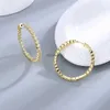 Stud S925 Silver 39mm 18K Gold Circle Hoop Earrings For Women Fashion Wedding Jewelry Big Circle Hoop Earring YQ240110