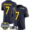 Michigan Wolverines 2024 Campeões nacionais campeões da NCAA Jerseys de futebol McCarthy Corum Wilson Edwards Denegal Brady Tuttle Warren Bell Custom Stitched Men