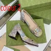 Scarpe eleganti da donna firmate Scarpe moda pelle bovina tacchi alti Lavoro quadrato Scarpe con tacco grosso 100% pelle Fibbia in metallo Scarpa da barca con tacco da donna Taglia grande 35-41