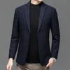 Klassische Wollblazer für Herren, Schwarz, Marineblau, Schaf-Mischung, Anzugjacken, Herren, Business-Casual, Kerbkragen-Outfits, elegante Kleidung 240110