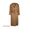 Maxmaras Cappotto in cashmere da donna Domestic Stock Donna nuovo con lacci in lana con cappuccio lungo invernale Rjfs