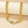 Snake Shaped Metal Necklace Collarbone Chain Internet Celebrity 2023 New Instagram Hip-hop Trendy and Cool Accessories