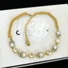 Varumärkesbrev Vintage Pendant Designer för Women Chain Gold Plated Halsband smycken Tillbehör gåva