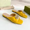 Lyxdesigner Womens Slipper Flat Bottom Pink Platform Heel Slides For Womens Slippers Shoes Sandaler Scuffs äkta läder 42 43 med originallåda