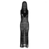 Casual Dresses Night Dress Womensexy Summer Fashion in Clothes Hooded Sexig Knit Loose Woman Baddie Outfits Solid 2000s Y2K