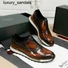 Berluti Business Skórzowe buty Oxford Calfskin ręcznie robione najwyższej jakości laserowy wzór mandarynki kaczka zwykła sporty patyna starożytny barwiony obuwearwq 0dfe