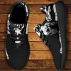 Fashion Skull nero bianco moda proprio designer Pod nome numero dicitura logo personalizzato leggero comfort sneaker unisex allacciata scarpe sportive di marca popolare