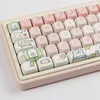 Клавиатуры 140 клавиш Pink Piglet MOA Profile Key Cap MAC Square Термальная сублимация Механическая клавиатура Колпачки для клавиш Аксессуары для клавиатурыL240105