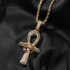 Hip-hop Nouveau produit Horus Eye The Anhe Cross Pendant Vintage tout Moissanite Diamond Gol Sterling Sier Cuban Pendant