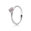 2024 Designer Pandoraring Dora's Band Rings love Pink Oriental Flower Women's S925 Silver Ring