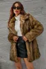 Women's Fur Faux Coat Women Warm Loose Autumn Winter Brown Long Coats Turn Down Collar Sleeve High Waist Maxi Elegant 2024 Jacket