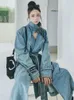Manteau Long en Denim pour femme, veste de luxe, Trench, collection automne et hiver 2023, 240109