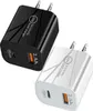 Carregador de parede PD de portas duplas portátil inteligente 12W 24A UE EUA AC Home Travel USB C Tipo c Adaptadores de energia para iPhone 13 14 Samsung Huawe9033352