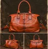 Luufan Vintage Genuine Leather Travel Bag For Soft Cowhide Unisex Travel Duffel 대형 어깨 가방 남성 수하물 더플 가방 240109