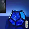 Infinity Dodecahedron Gaming Light, Cool RGBW Led Desk Table Lamp Light For Bedroom Gaming Room Decor, Unique Colorful Mood Changing Ambient Night Lighting Lamp