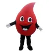 2018 de alta qualidade vermelho gota de sangue traje da mascote fantasia vestido de halloween fantasia mascote traje para atividades de bem-estar público254u