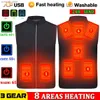 Men's Vests 2022 Winter 8 Heating Areas Men Smart Warm Electric Thermal Cloth Waistcoat Hiking Outdoor USB Infrared Heating Vest Jacket T240109