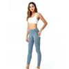 Roupas de Yoga Bolso Colorido Moda Calças Mulheres Tornozelo Cintura Alta Dupla Face Suave Leggings Calças Apertadas Correndo Sportswear