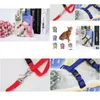 Dog Collars Leashes 50Pcs Pet Lead Leash Harness Kitten Red Belt Strap Safety Rope Adjustable Cat Collar Drop Delivery Home Garden Dhrkk