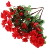 Decorative Flowers 4 Pcs Big Red Flower Simulation Poinsettia Garden Potted Plant 2pcs (7 Poinsettias 21 Leaves) Silk Iron Wire