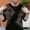 Women's T Shirts Vintage Fashion Women Diamonds Leopard T-shirt Spring Autumn Female Clothing Tees Fleece Warm Loose Casual Long Sleeve Tops