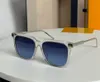 Rise Square Square Crystal Frame Frame Blue Lradient Men Sunnies Gafas de Sol Designer Sunglasses Shades Occhiali da Sole UV400 Protection Eyewear