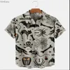T-shirty męskie Haiian 3D Malarstwo olejne geometryczne drukowanie krótkiego rękawu na modne ubrania męskie na plażę wakacyjna swoboda koszuli240110