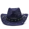 Berets Cowboy Straws Шляпа пляж широкий края мужской кепка для ручной работы Sombrero Outdoor Hollow for Travel Sunscreen