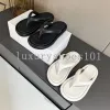 THE ROW Sandales Tongs Designer Diapositives Femmes Pantoufle Talons Plats Plate-Forme Curseur Tissu Sandale Pantoufles En Caoutchouc Mode Été Casual Chaussures Noir Blanc Sandales